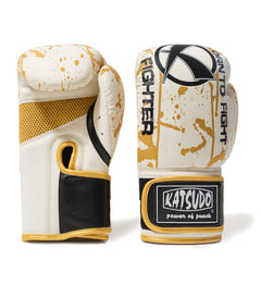 Katsudo boxerské rukavice Bloom, bílo zlaté