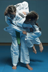 Adidas JU kimono s modrými pásky Club 350g, bílé