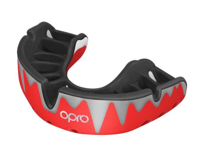 Opro chránič zubů Platinum, červeno-stříbrný