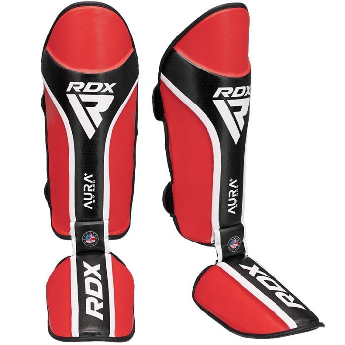 RDX chrániče holení a nártů Aura+ T17, červeno-černé