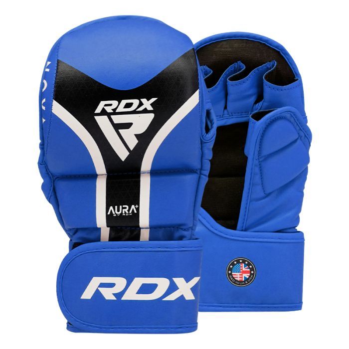 RDX grapplingové rukavice Aura+ T17, modro-černé