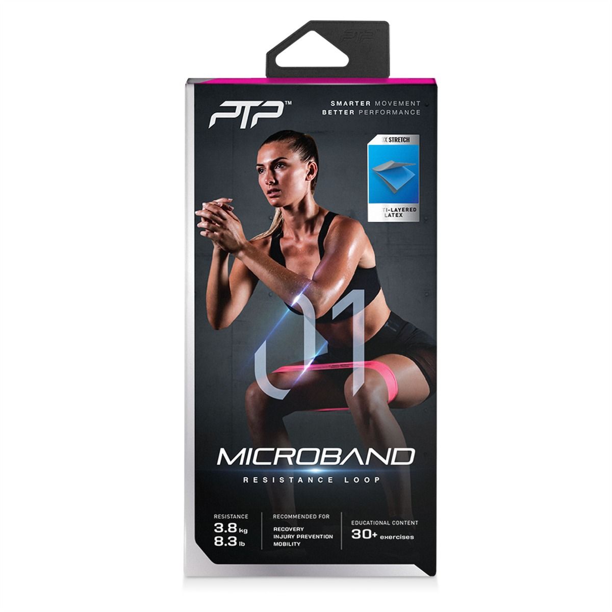 PTP odporová guma Microband ultralight, růžová