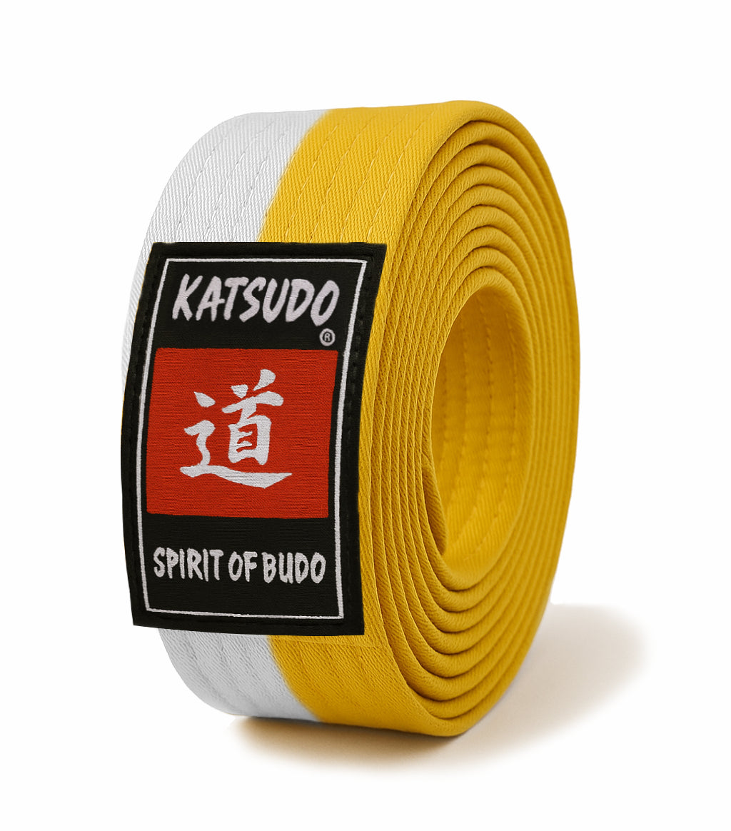 Katsudo pásek obi Master, bílo žlutý