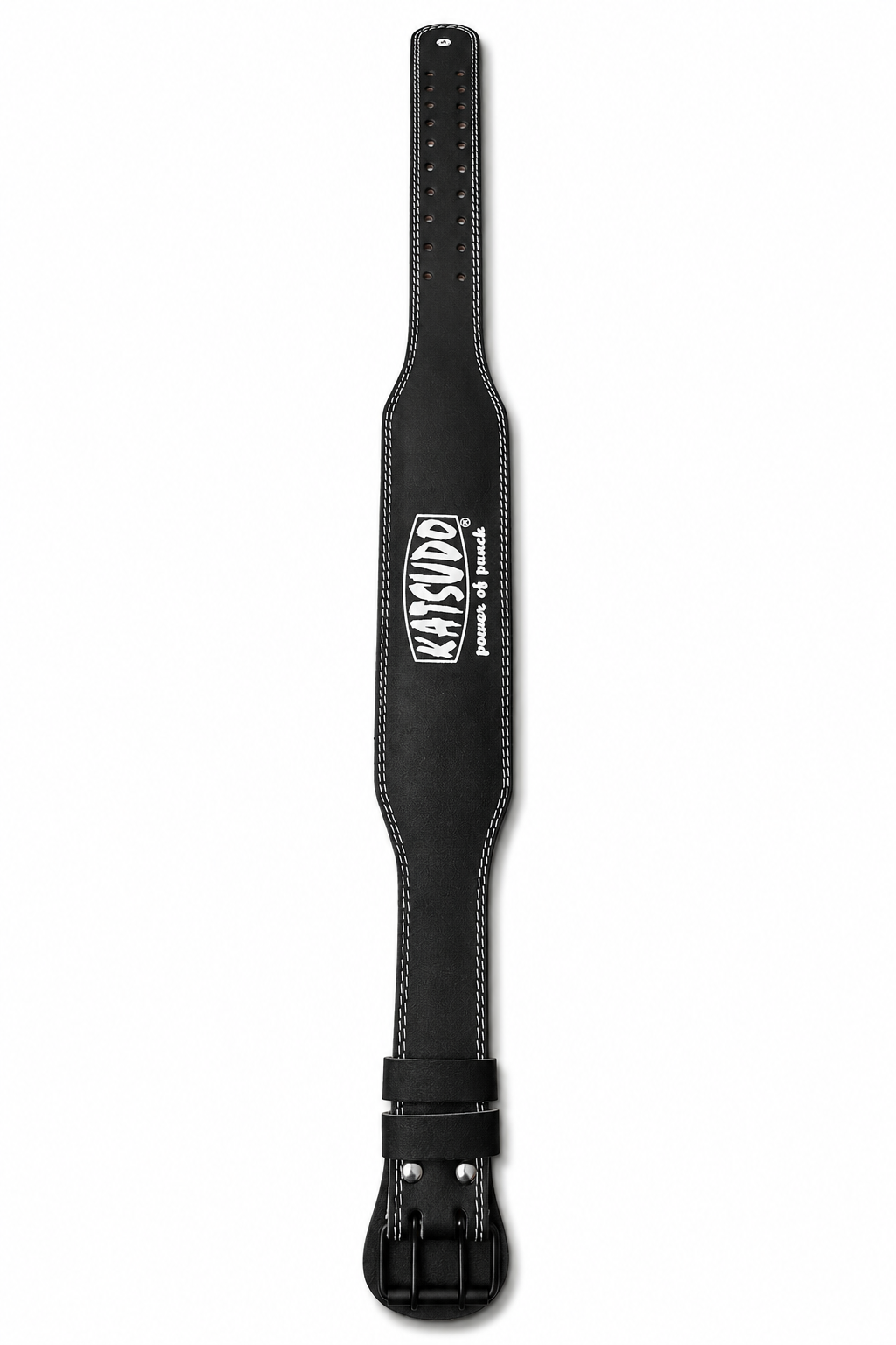 Katsudo CoreLock Fitness pásek z pravé kůže 10 cm, černý