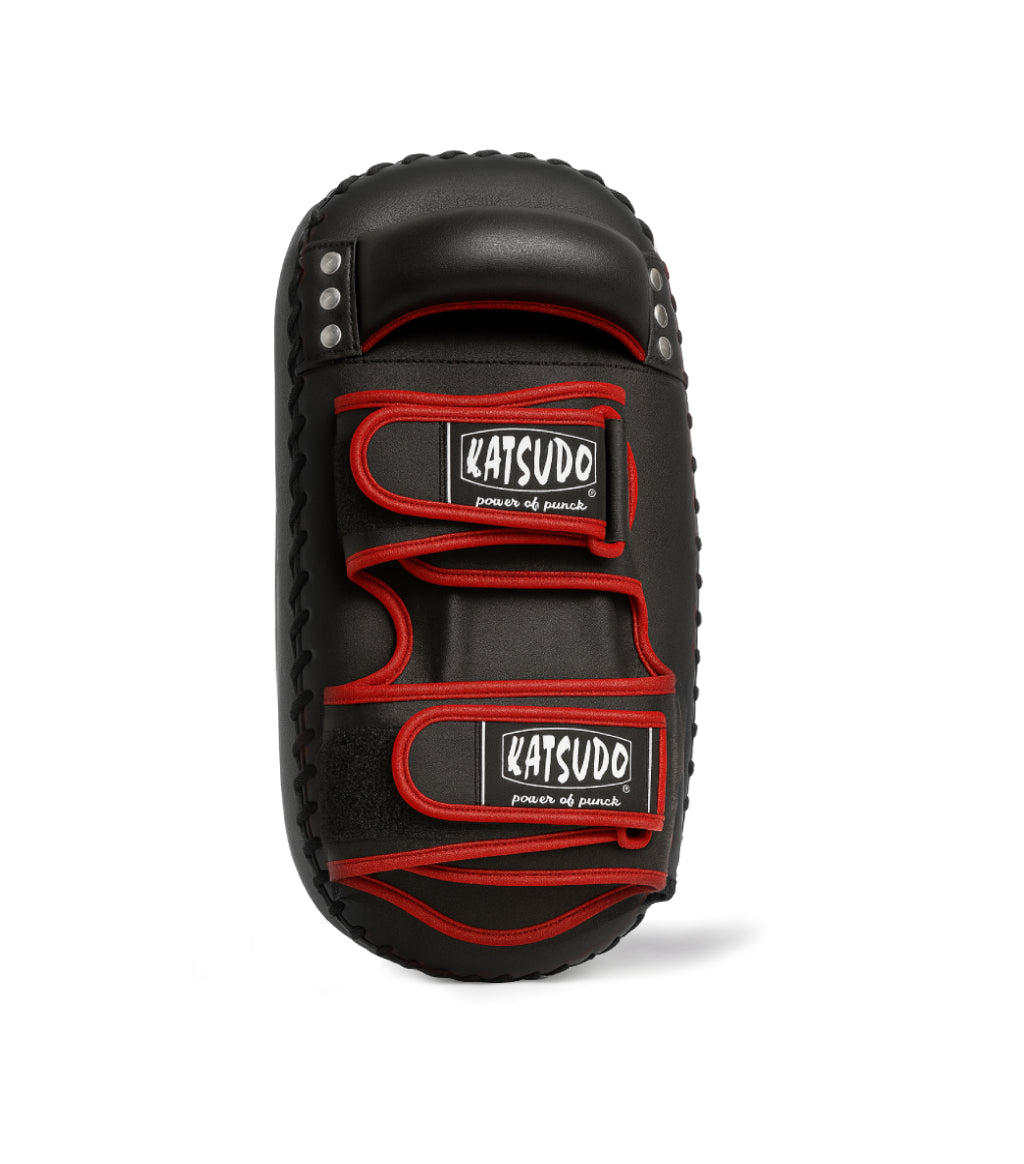 Katsudo kožená arm makiwara Curve 2ks, červená-černá