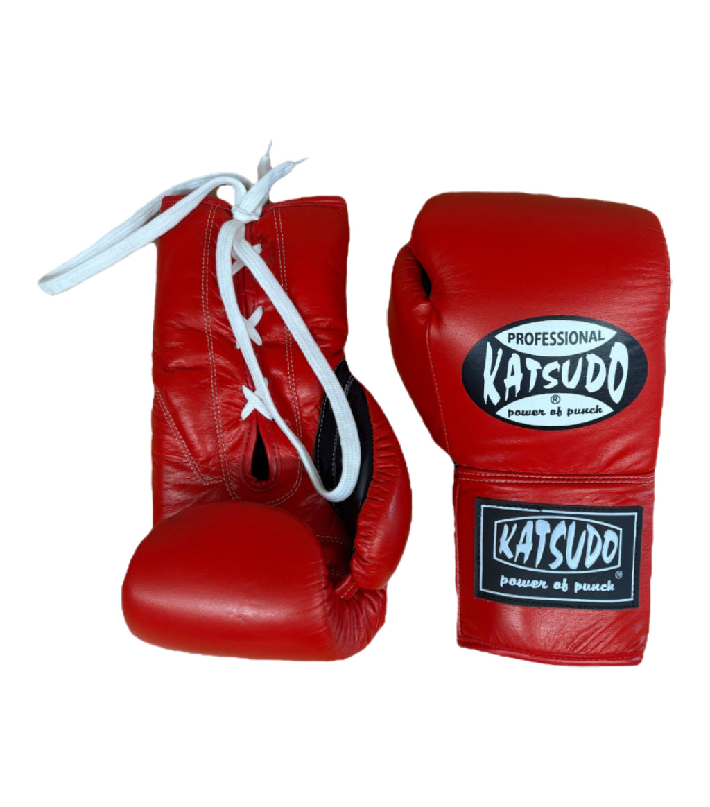 Katsudo boxerské rukavice Profesional SN šněrovací, červená