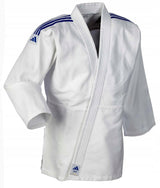 Kimono Adidas JU s modrými pásky Club 350g, bílé