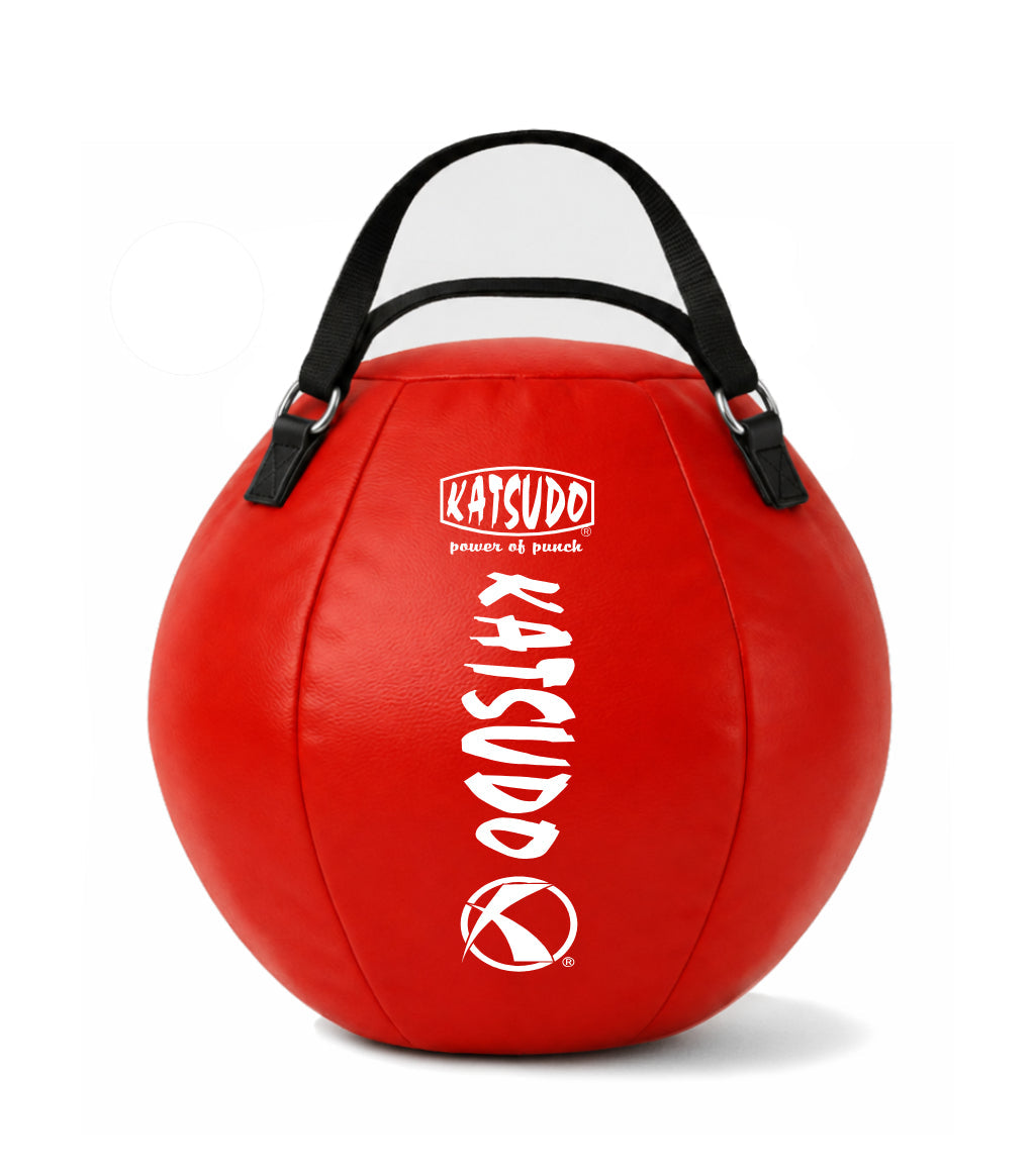 Katsudo boxovací míč Leodor s popruhem, červený