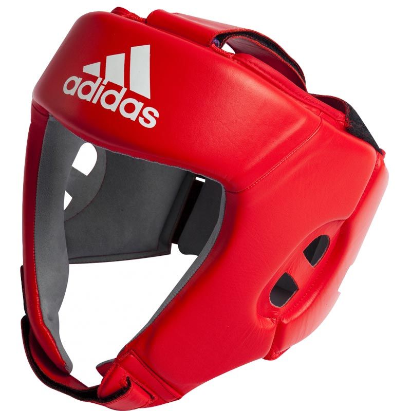 Adidas kožená boxerská helma AIBA 1, červená