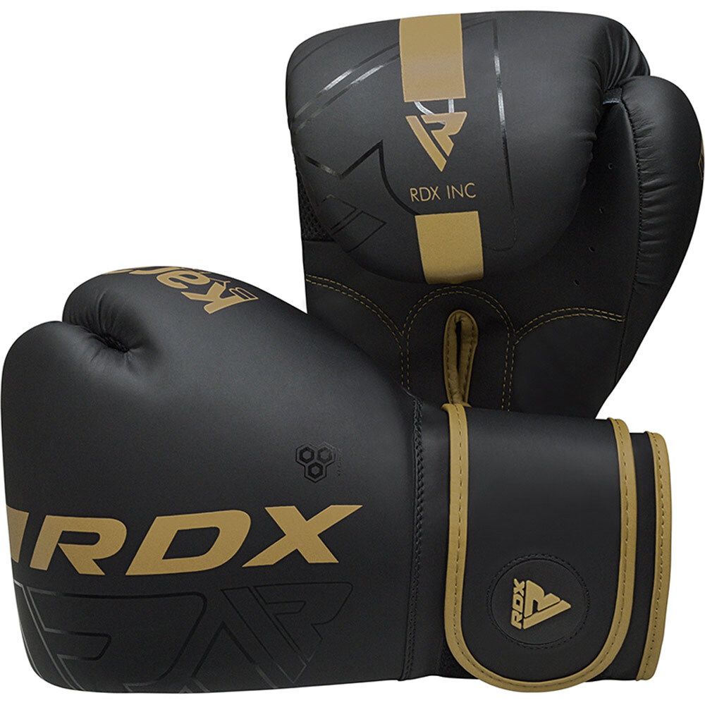 RDX boxerské rukavice F6, černo-zlaté matné