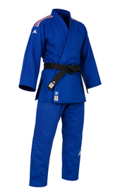 Adidas JU kimono s reprezentačními pásky IJF Champion III Slim fit 730g, modré