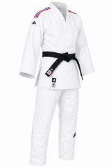 Adidas JU kimono s reprezentačními pásky IJF Champion III Regular fit 730g, bílé