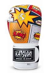 Katsudo dětské koženkové boxerské rukavice CrushX, bílo-vzorované