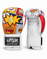 Katsudo dětské koženkové boxerské rukavice CrushX, bílo-vzorované