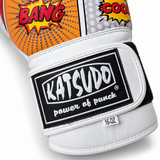 Katsudo dětské koženkové boxerské rukavice CrushX, bílo-vzorované