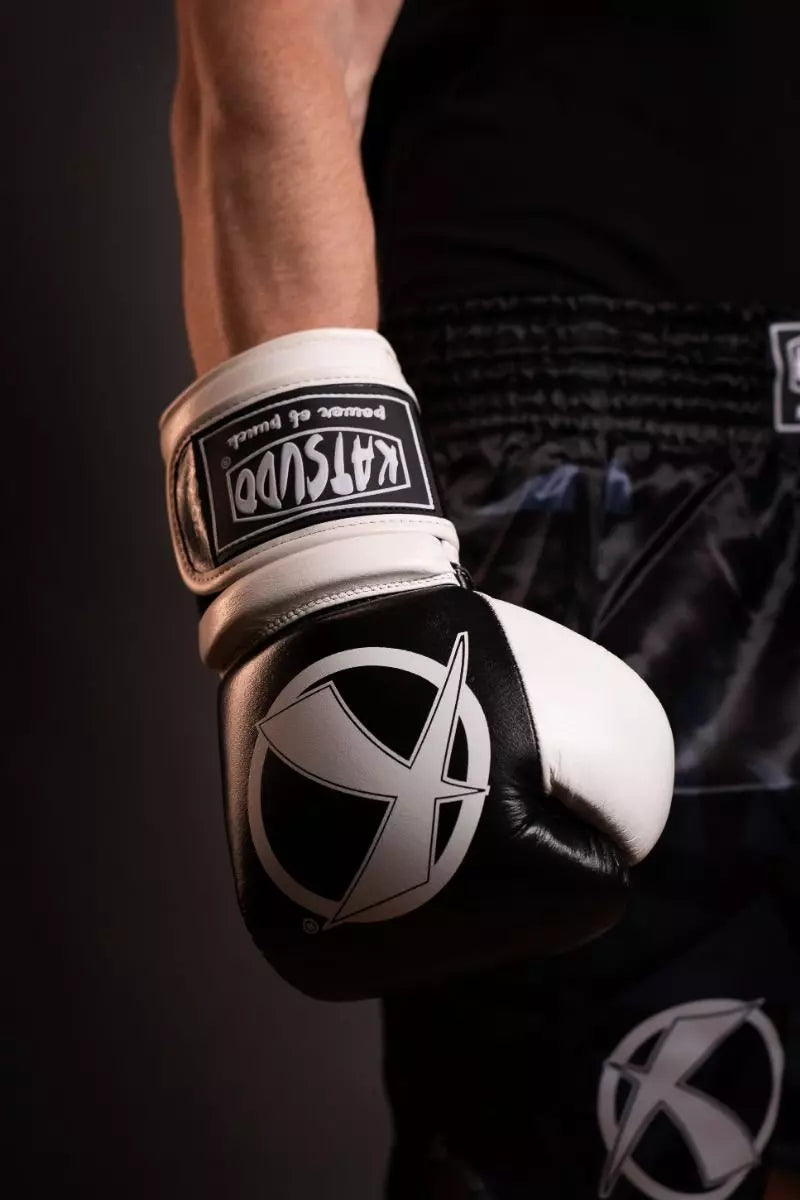Katsudo boxerské rukavice Fight, černo bílé