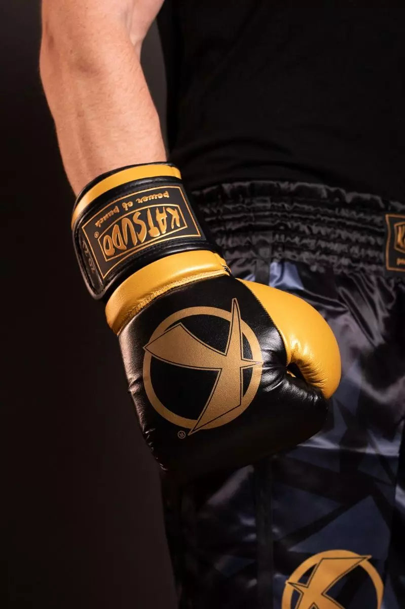 Katsudo boxerské rukavice Fight, černo zlaté