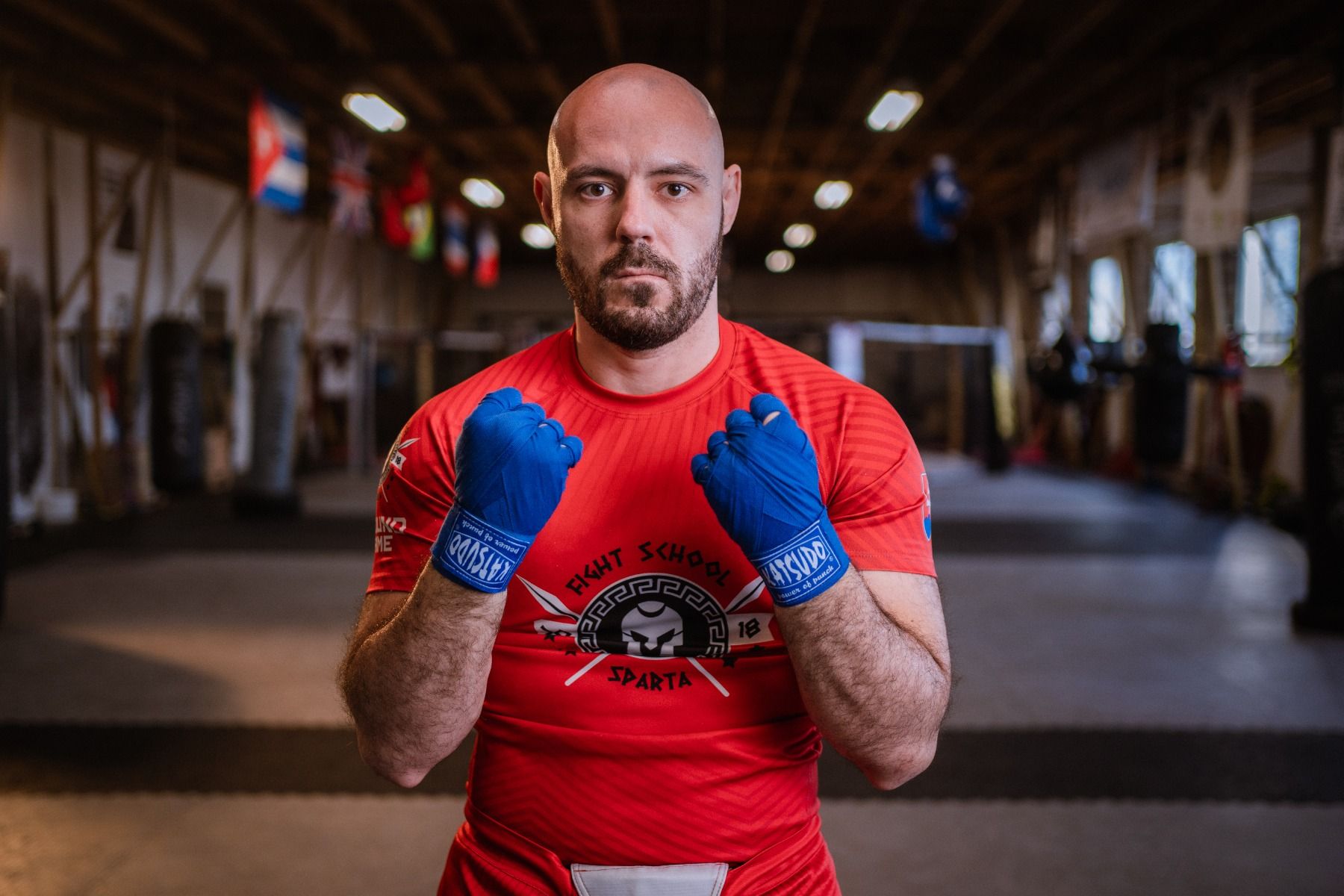 Katsudo elastická boxerská bandáž Path, červená