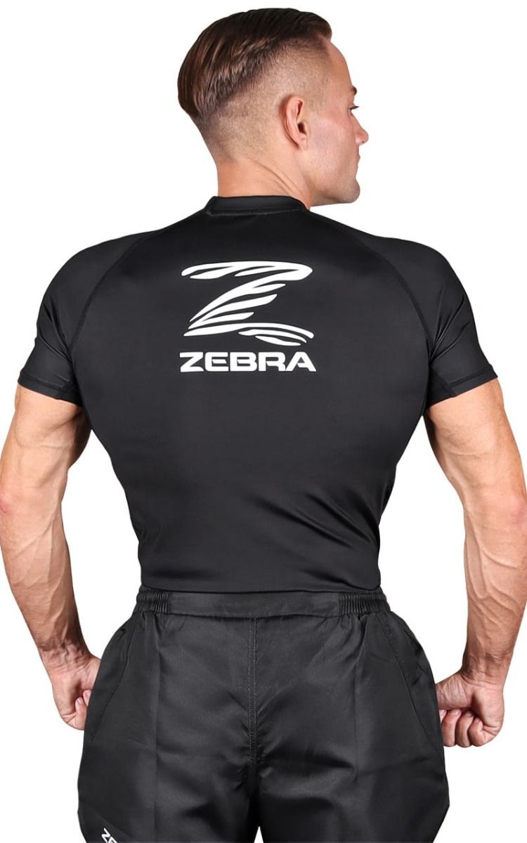 Zebra rash guard s krátkým rukávem Performance, černý