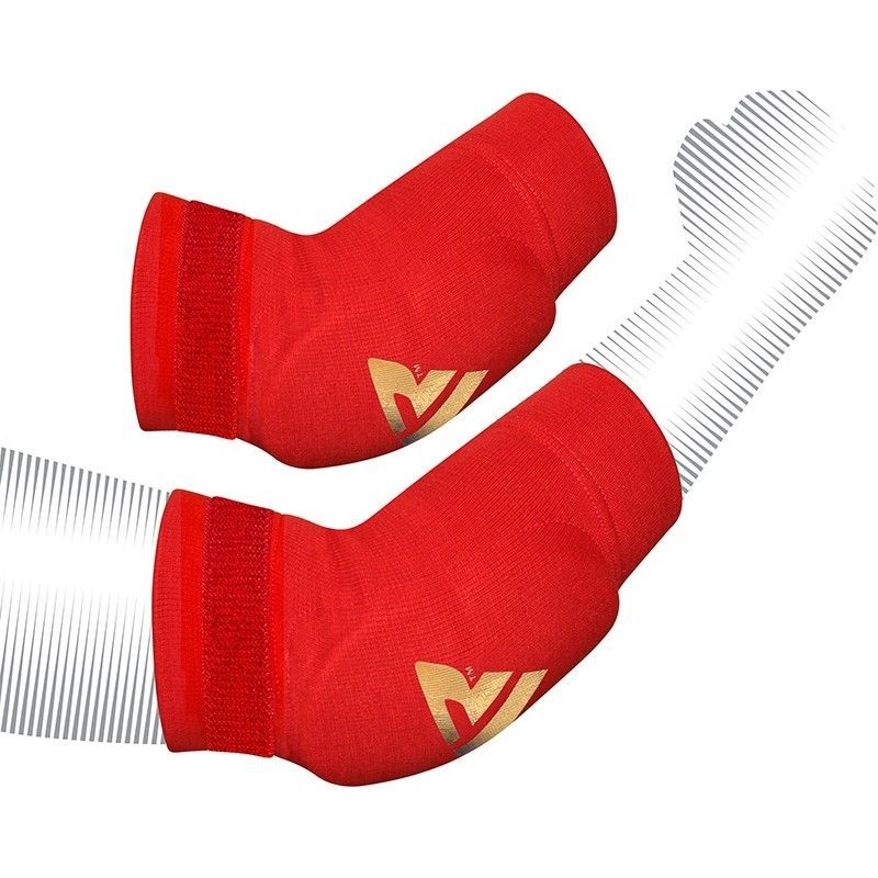 RDX polstrovaný chránič loktů pro Muay Thai a MMA trénink, červený