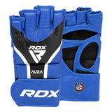 RDX grapplingové rukavice Aura plus T-17, modro-černé