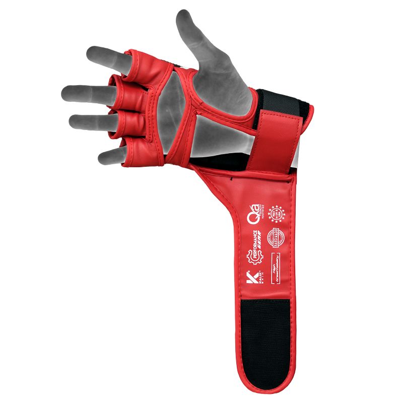 RDX grapplingové rukavice Aura plus T-17, červeno-černé