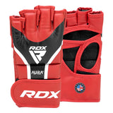 RDX grapplingové rukavice Aura plus T-17, červeno-černé