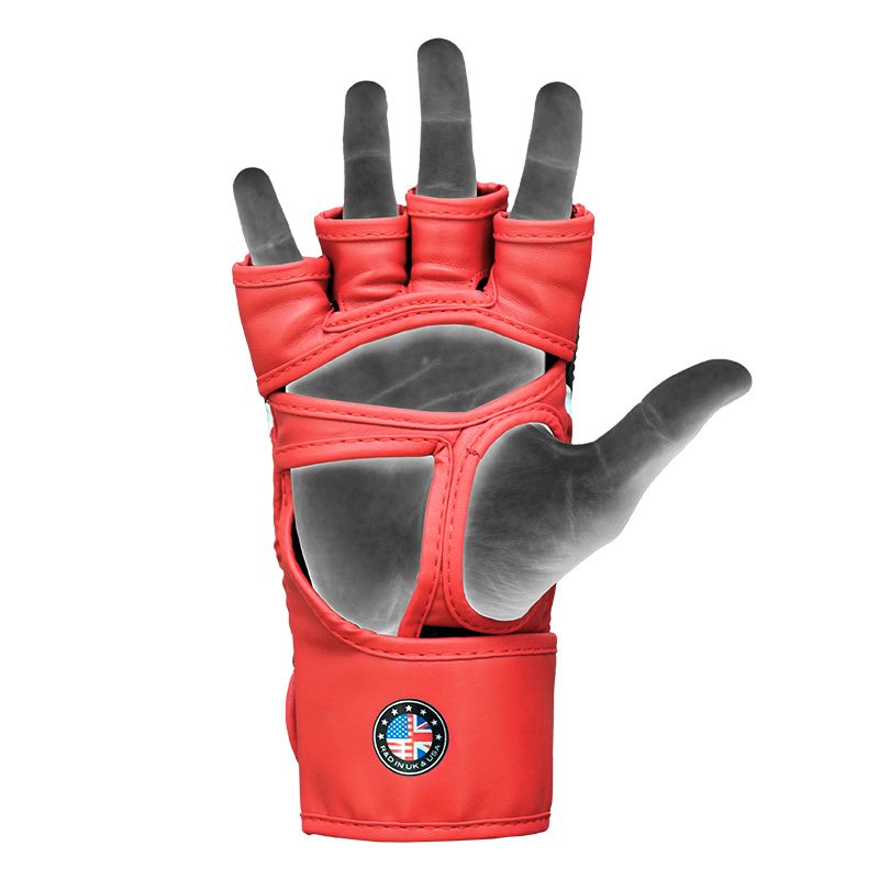 RDX grapplingové rukavice Aura plus T-17, červeno-černé