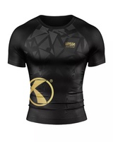 Katsudo rash guard s krátkým rukávem Virago, černo-zlatý