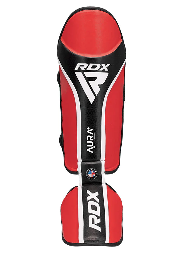 RDX chrániče holení a nártů Aura+ T17, červeno-černé